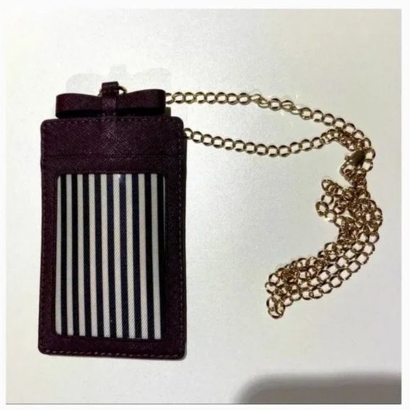 Kate Spade Purple Whistle While You Work cameron street Lanyard ID card holder - Picture 7 of 10